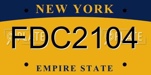 FDC2104 New York License Plate