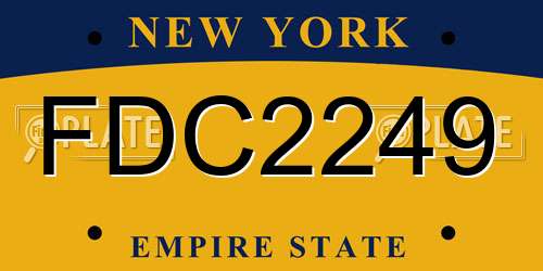 FDC2249 New York License Plate