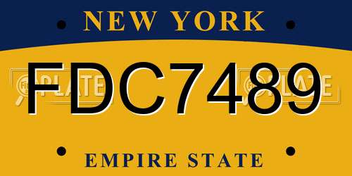 FDC7489 New York License Plate