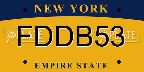 FDDB53 New York License Plate