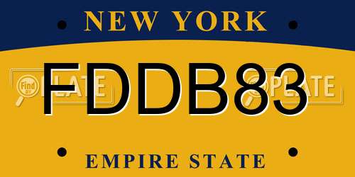 FDDB83 New York License Plate