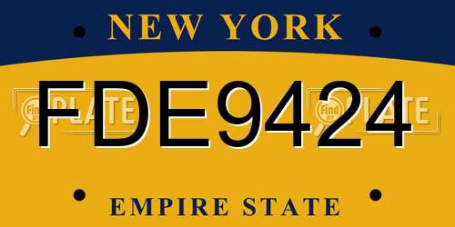 FDE9424 New York License Plate