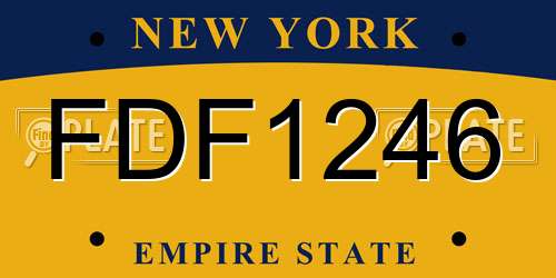 FDF1246 New York License Plate