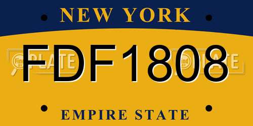 FDF1808 New York License Plate