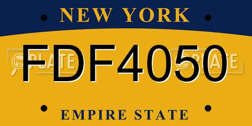 FDF4050 New York License Plate