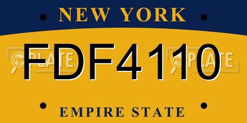 FDF4110 New York License Plate