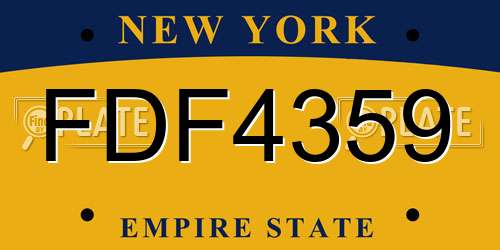 FDF4359 New York License Plate