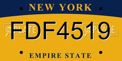 FDF4519 New York License Plate