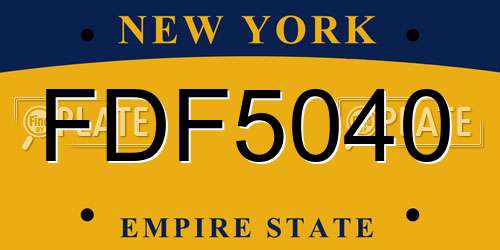FDF5040 New York License Plate