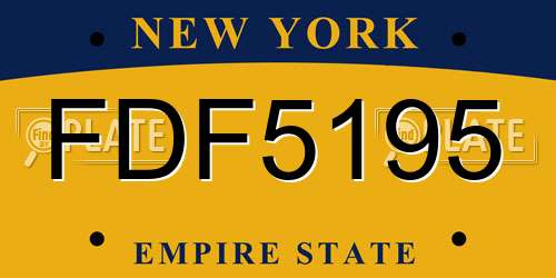 FDF5195 New York License Plate