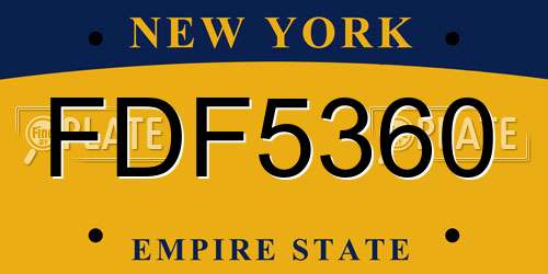 FDF5360 New York License Plate