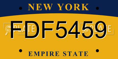 FDF5459 New York License Plate