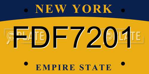 FDF7201 New York License Plate