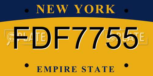 FDF7755 New York License Plate