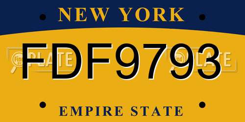 FDF9793 New York License Plate