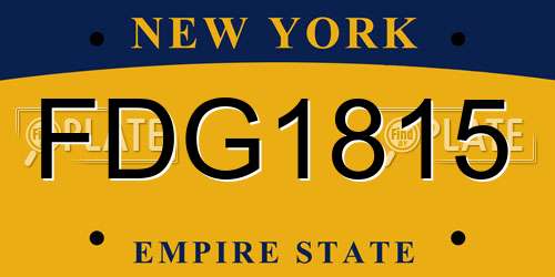 FDG1815 New York License Plate