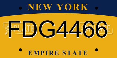FDG4466 New York License Plate