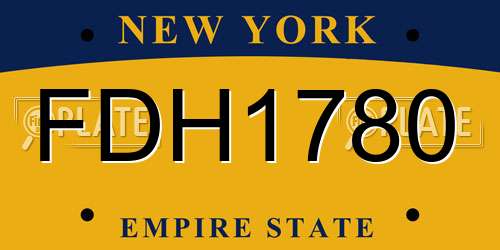 FDH1780 New York License Plate