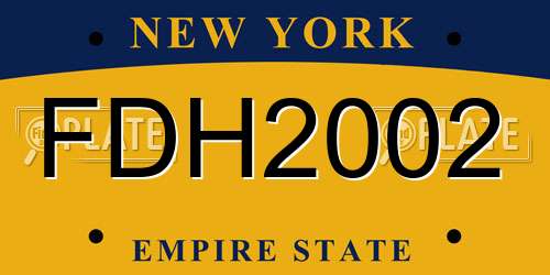 FDH2002 New York License Plate