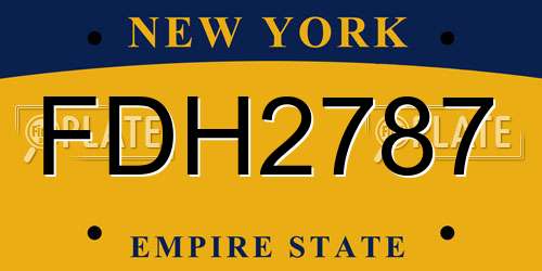 FDH2787 New York License Plate