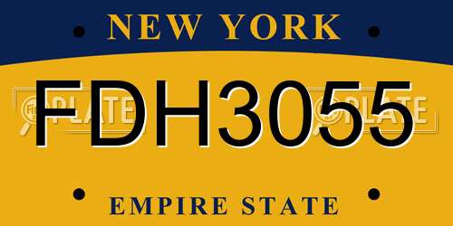 FDH3055 New York License Plate