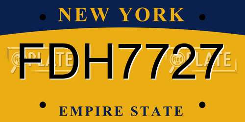 FDH7727 New York License Plate