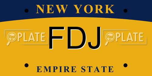 FDJ New York License Plate