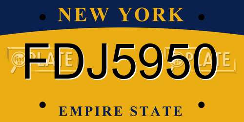 FDJ5950 New York License Plate