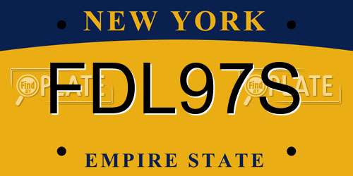 FDL97S New York License Plate