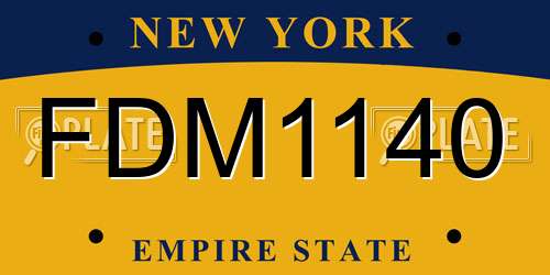 FDM1140 New York License Plate