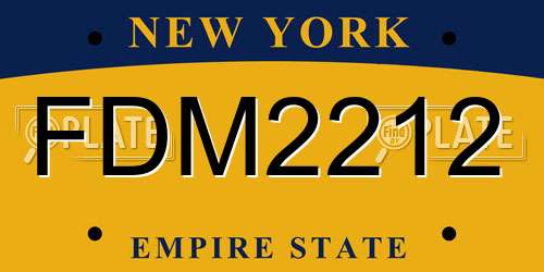 FDM2212 New York License Plate