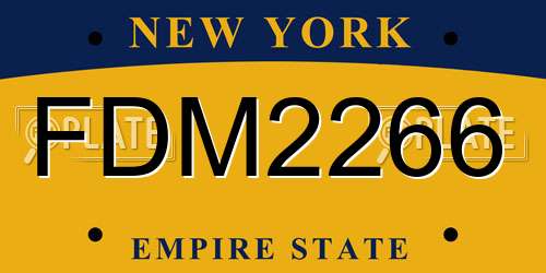 FDM2266 New York License Plate