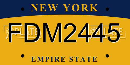 FDM2445 New York License Plate