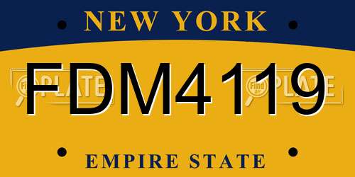 FDM4119 New York License Plate