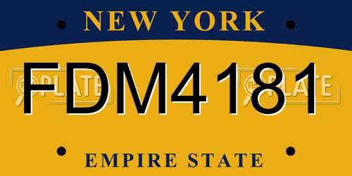 FDM4181 New York License Plate