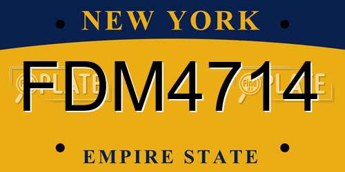 FDM4714 New York License Plate