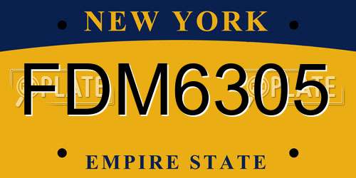 FDM6305 New York License Plate