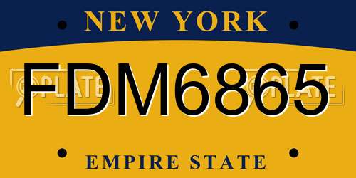 FDM6865 New York License Plate
