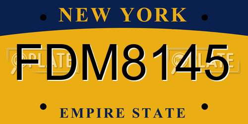 FDM8145 New York License Plate