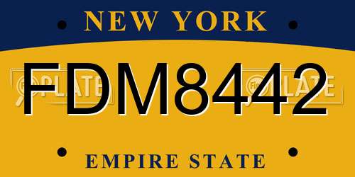 FDM8442 New York License Plate