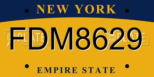 FDM8629 New York License Plate