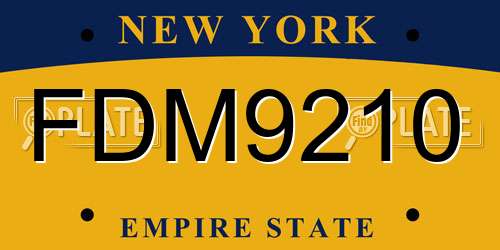 FDM9210 New York License Plate