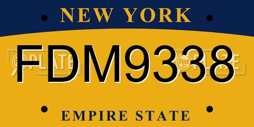 FDM9338 New York License Plate
