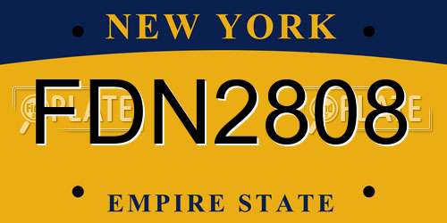FDN2808 New York License Plate