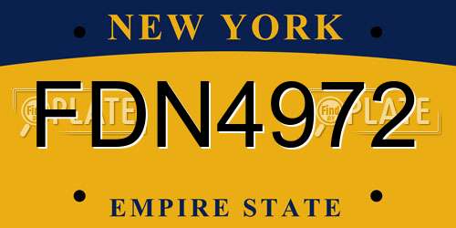 FDN4972 New York License Plate