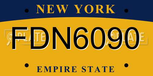 FDN6090 New York License Plate