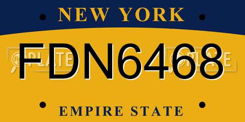 FDN6468 New York License Plate