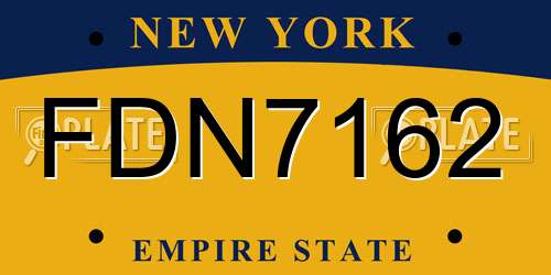 FDN7162 New York License Plate