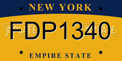 FDP1340 New York License Plate
