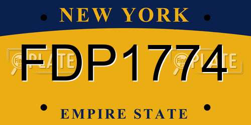 FDP1774 New York License Plate